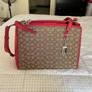 Coach Stanton Carryall 26 Red/Coral Trim - New